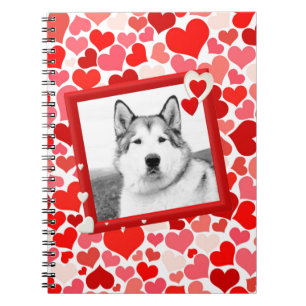 Alaskan Malamute Dog Valentines Heart Spiral Notebook