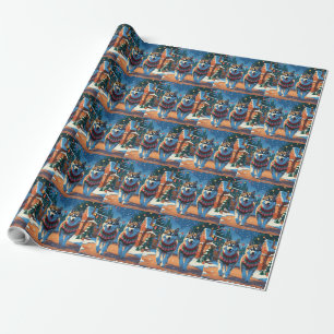 Alaskan Malamute Dogs Christmas Snow Holiday  Wrapping Paper