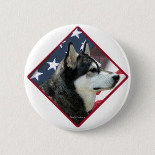 Alaskan Malamute Flag 2 6 Cm Round Badge