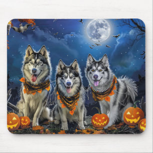Alaskan Malamute Halloween Spooky  Mouse Pad