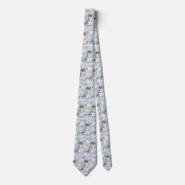 Alaskan Malamute Happy Easter Tie (Front)
