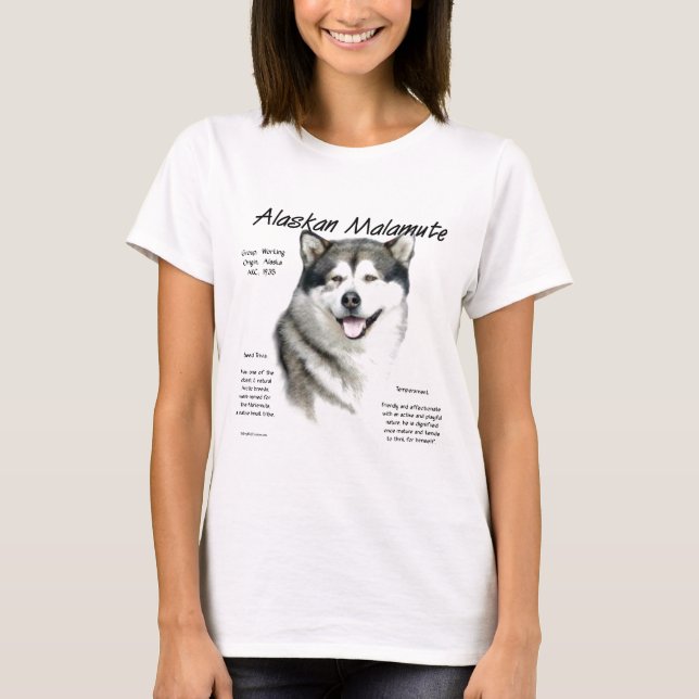 Alaskan Malamute History, All about Malamutes T-Shirt (Front)