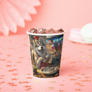 Alaskan Malamute Holiday Baking: Festive Christmas Paper Cups