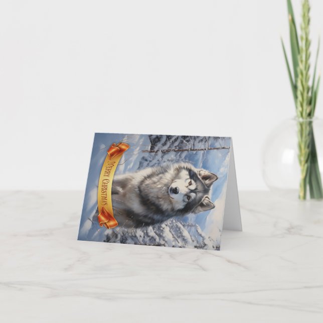 Alaskan Malamute Holiday Card (Front)