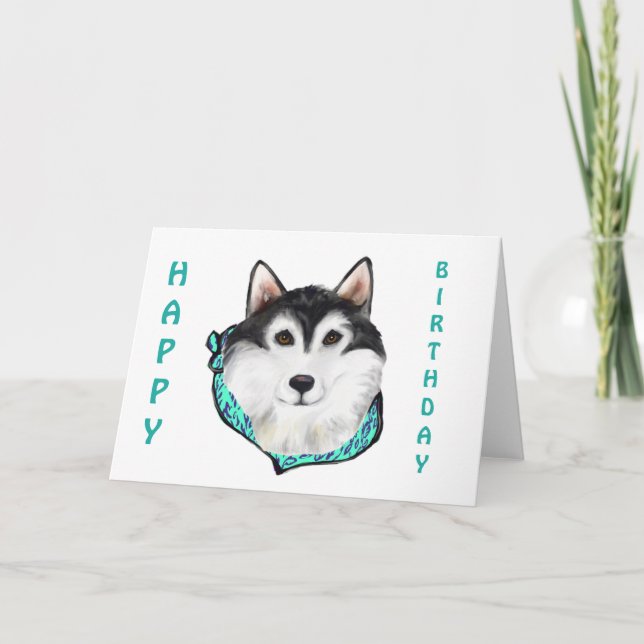 ALASKAN MALAMUTE HOLIDAY CARD (Front)