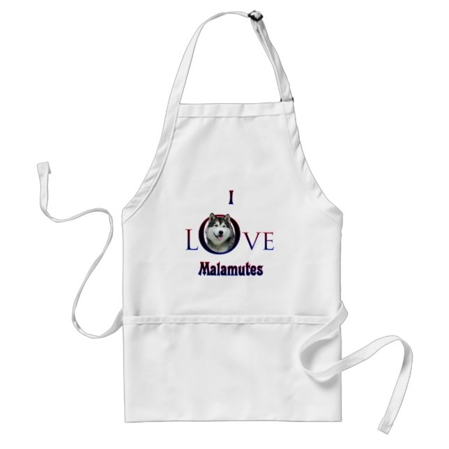 Alaskan Malamute I Love Standard Apron (Front)