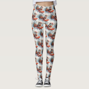 Alaskan Malamute in Sledge Let it Snow Christmas Leggings