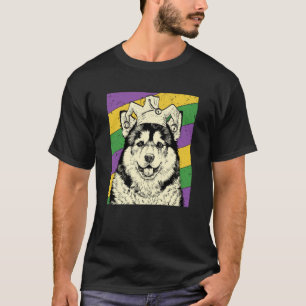 Alaskan Malamute Jester  Mardi Gras Dog Mom or Dad T-Shirt