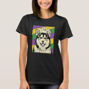 Alaskan Malamute Jester  Mardi Gras Dog Mom or Dad T-Shirt