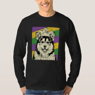 Alaskan Malamute Jester  Mardi Gras Dog Mom or Dad T-Shirt