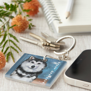 Alaskan Malamute Key Ring