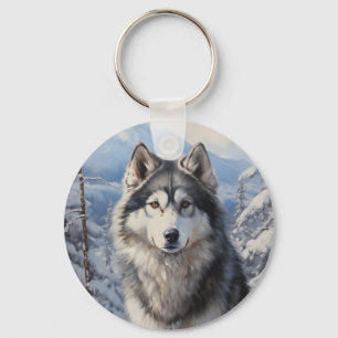 Alaskan Malamute Key Ring