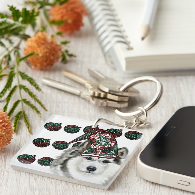 Alaskan Malamute   Key Ring (Front Right)