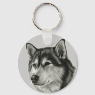 Alaskan Malamute Key Ring