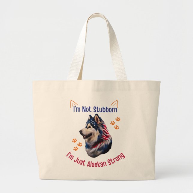 Alaskan Malamute Large Tote Bag (Front)