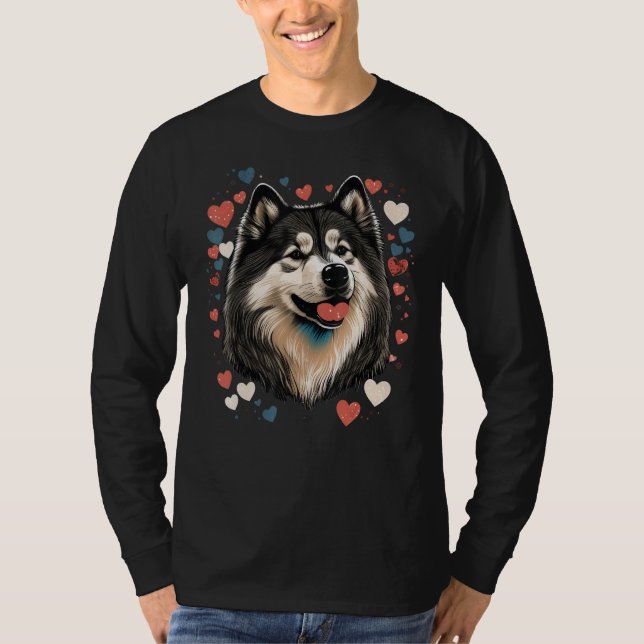 Alaskan Malamute Love Valentines Day Alaskan Malam T-Shirt (Front)