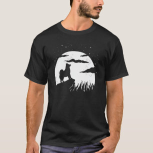 Alaskan Malamute Moon and Halloween T-Shirt