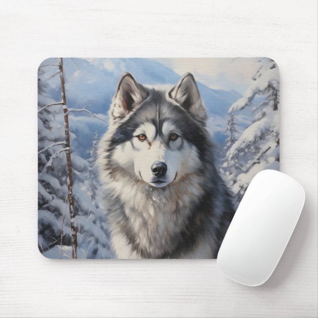 Alaskan Malamute Mouse Pad (With Mouse)