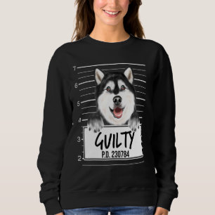 Alaskan Malamute Mugshot Guilty Dog Sweatshirt