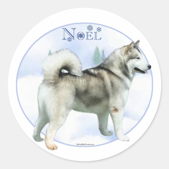 Alaskan Malamute Noel - Sticker (Front)