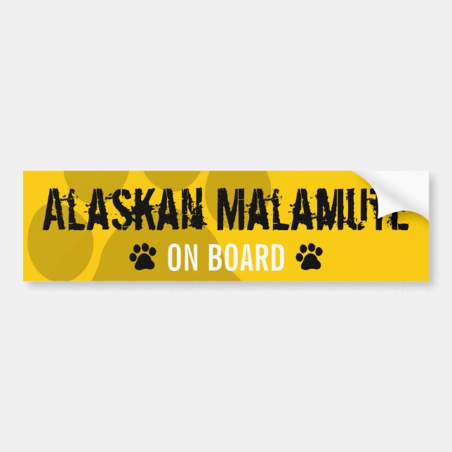 Alaskan Malamute on Board Bumper Sticker (Front)