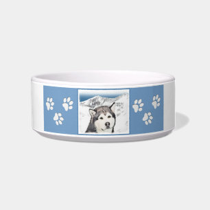 Alaskan Malamute Painting - Cute Original Dog Art Bowl