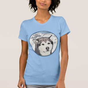 Alaskan Malamute Painting - Cute Original Dog Art T-Shirt