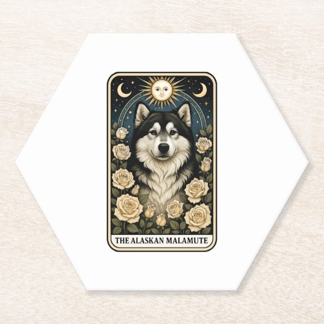 Alaskan Malamute Paper Coaster (Front)