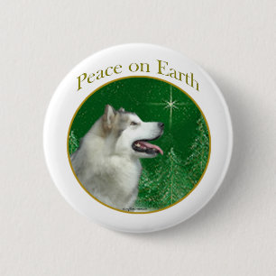 Alaskan Malamute Peace 6 Cm Round Badge