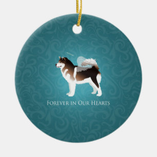 Alaskan Malamute Pet Loss Design Ceramic Tree Decoration