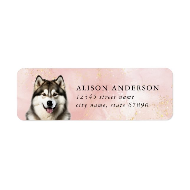 Alaskan Malamute Return Address Labels (Front)