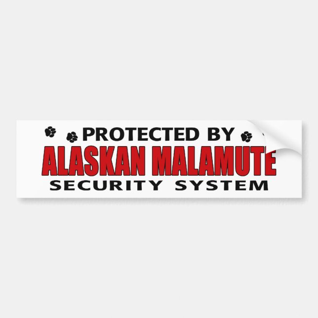 Alaskan Malamute Security Bumper Sticker (Front)
