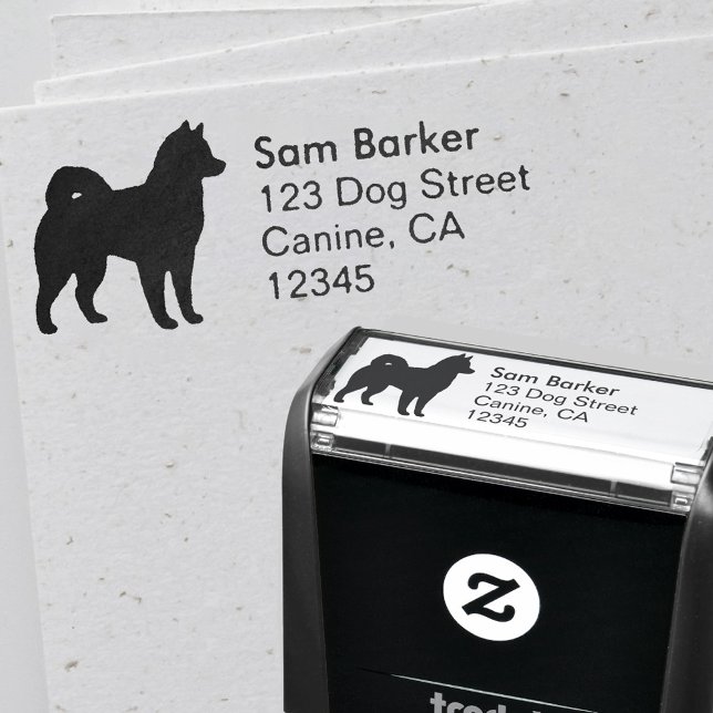Alaskan Malamute Silhouette Return Address Self-inking Stamp (Creator Uploaded)