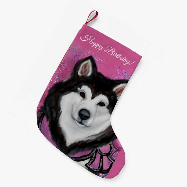 Alaskan Malamute   Small Christmas Stocking (Front (Hanging))