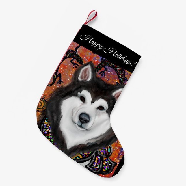 Alaskan Malamute  Small Christmas Stocking (Front (Hanging))