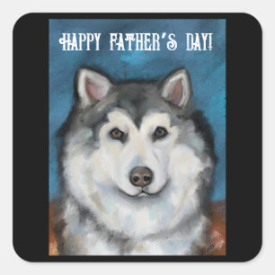 Alaskan Malamute Square Sticker