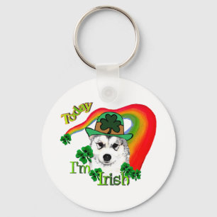 Alaskan Malamute St. Patrick's Day Key Ring