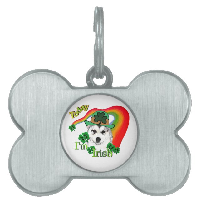Alaskan Malamute St. Patrick's Day Pet Tag (Front)