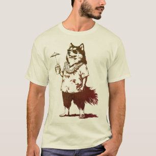 Alaskan Malamute Summer Holiday Vacation Hawai T-Shirt