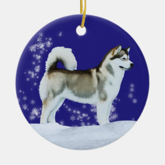 Alaskan Malamute Winter Ornament