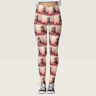 Alaskan Malamute with Roses - Valentine's Day  Leggings