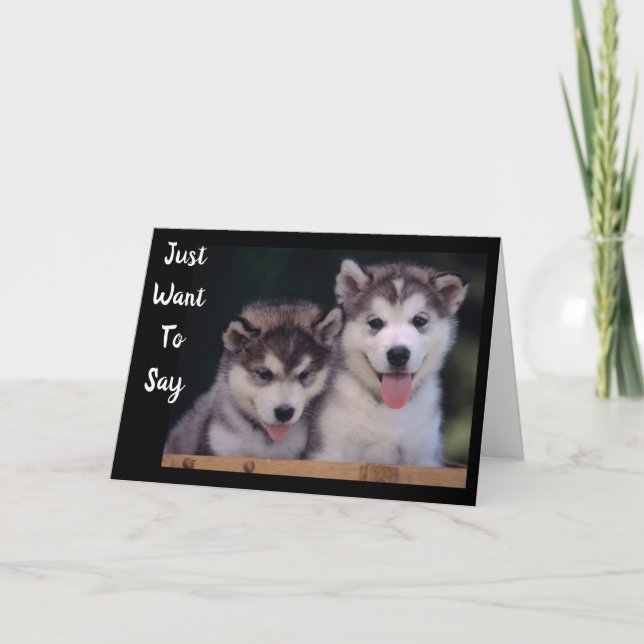 "ALASKAN MALAMUTES BIRTHDAY WISHES" CARD (Front)