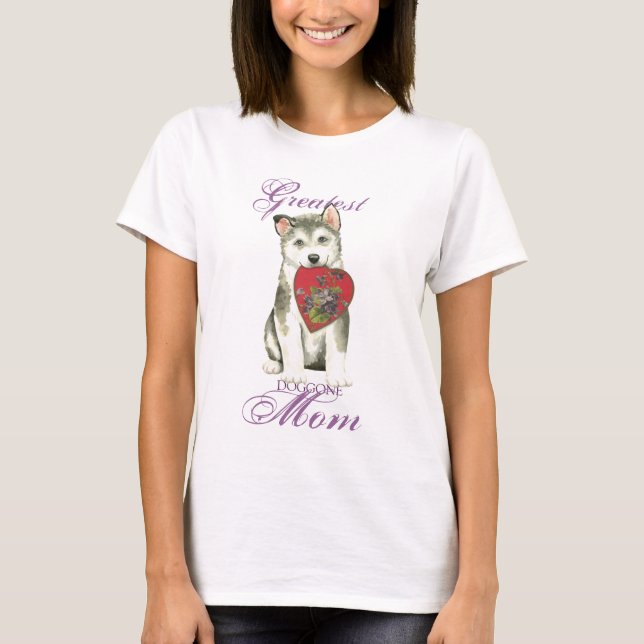 Alaskan Malemute Heart Mum T-Shirt (Front)