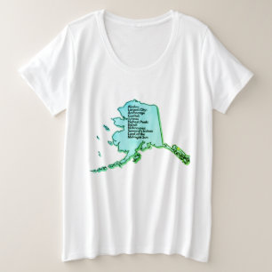 Alaskan Map and Facts Plus Size T-Shirt