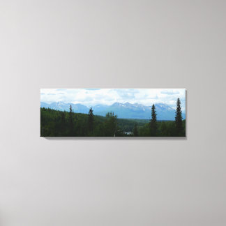 Alaskan Mountain Range Panoramic Photography Canvas Print