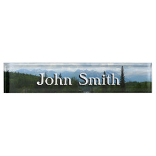 Alaskan Mountain Range Panoramic Photography Nameplate