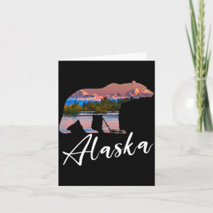 Alaskan Mountains Bear Gly Alaska State Souvenirs Card