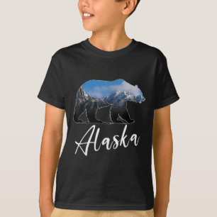 Alaskan Mountains Bear Grizzly Alaska State Souven T-Shirt