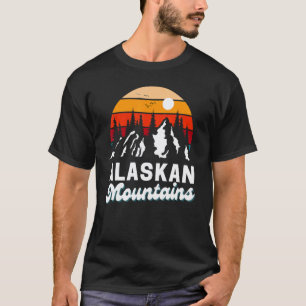 Alaskan Mountains Outdoor Hiking Nature Retro Souv T-Shirt