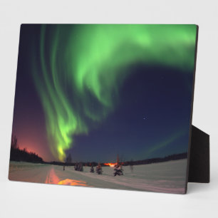 Alaskan Northern Lights Night Photo Plaque